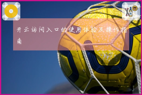 开云访问入口的使用体验及操作指南